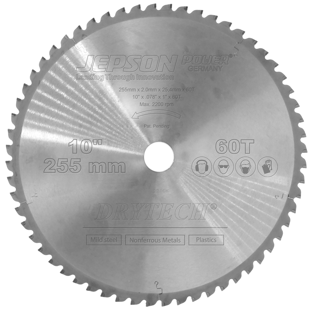 10'' Drytech® carbide tipped saw blade ø 255 mm / 60T for steel (thin walled)