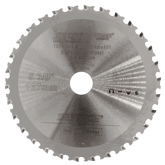 5 3/8''' Drytech® carbide tipped saw blade for cordless tools ø 137 mm / 30T for stainless steel