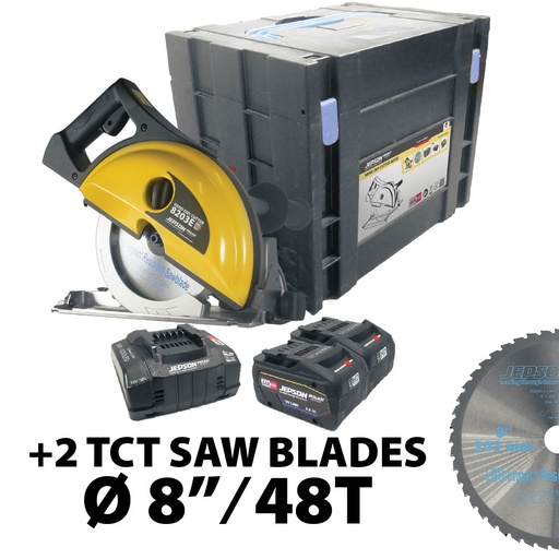 [608295EBNA] PROMO: 8" HAND DRY CUTTER 8203E CORDLESS with 2x SAW BLADE LBS - IMPACT RESISTANT 8"/48T + 2 batteries 18V, 5.5 A + charging station 110 V LiHD + case