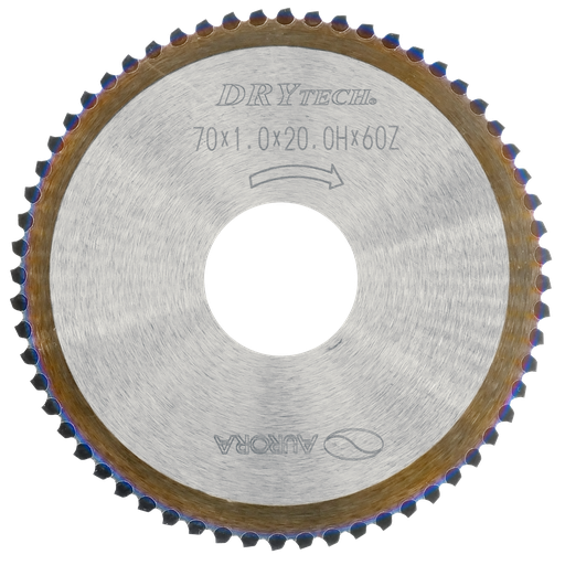 [AURDTS07060] DRYTECH® HOJA DE SIERRA CON PUNTA CARBURADA 70 x 1.0 x 20.0H x 60D para plásticos reforzados con fibra de carbono con un espesor de pared < 10 mm