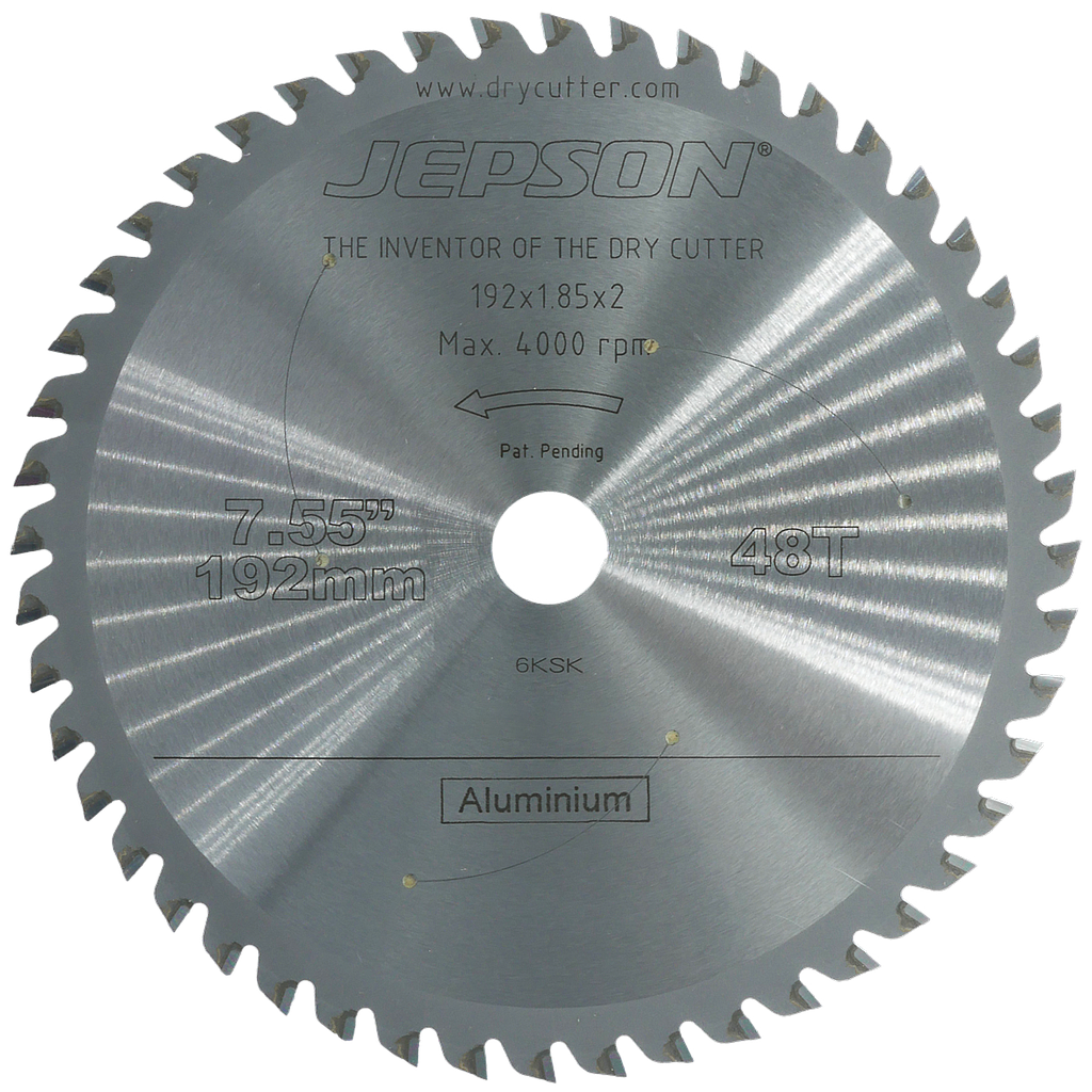 [719248A] 7 5/8'' Drytech® carbide tipped saw blade ø 192 mm / 48T for aluminum